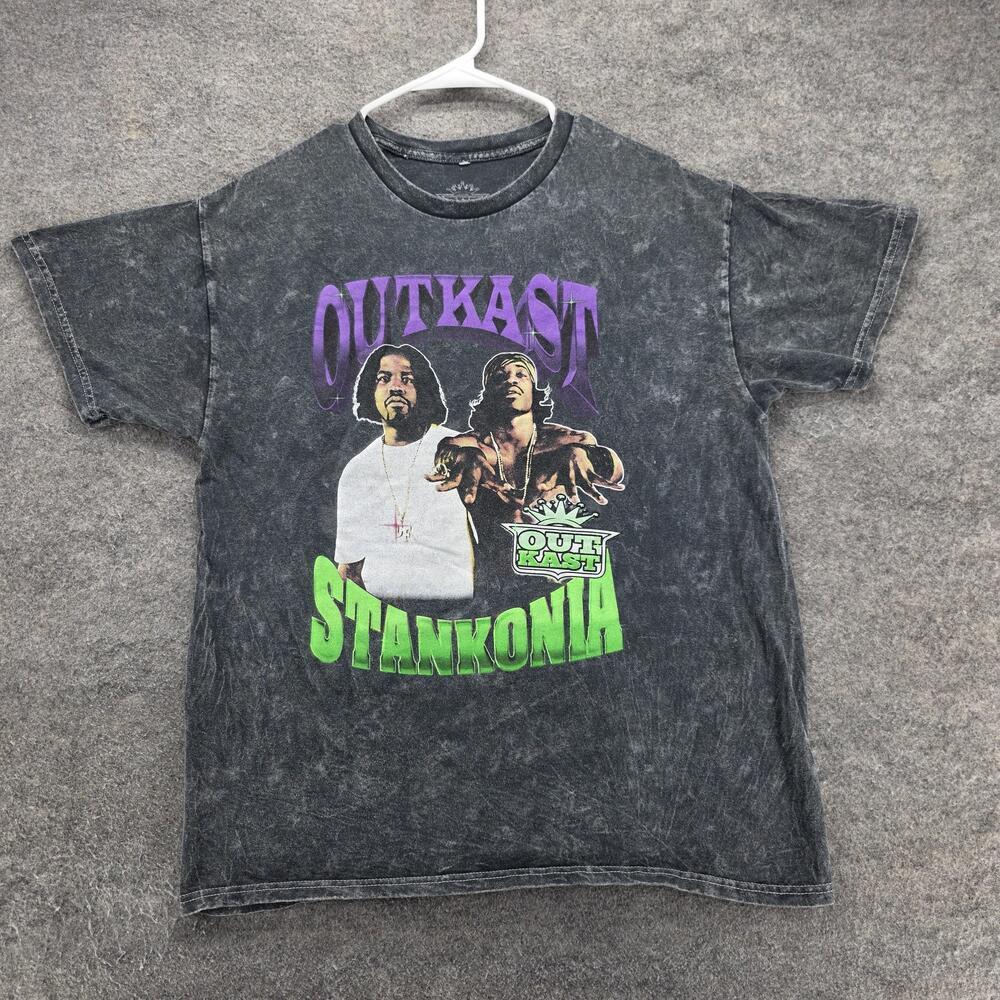Outkast Shirt Mens Large Black Stankonia Graphic Hip Hop Band Tee Acid Wash